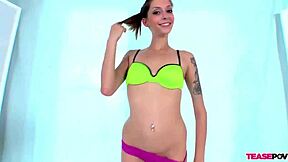 cute teen 18+ girl licks and strokes 😏