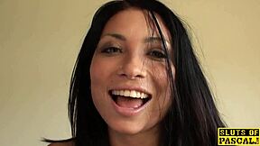 Petite uk babe uses toys to please her dom