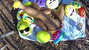 Nina Rivera Plays with Her Wet Pussy in the Woods