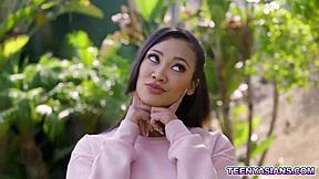 Stud tests asian cutie's rough deepthroat skills