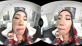 hey vrhush geisha girl touches her tight asian pussy 😏