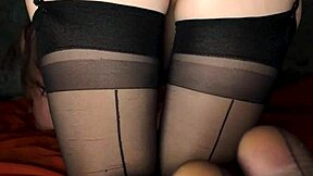 Slutty brunette in stockings craves cock deep in her ass. She loves that creamy finish!