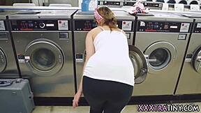 Cute small teen railed hard in open air