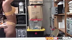 Teen Rides That Uniformed Perv's Big Cock in His Office!