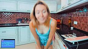 i convinced her to clean the kitchen while in cosplay with toys