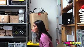 officer fucks emily's hungry pussy at office. big cock stretches petite teen.