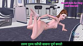 Beautiful teen girl feels intense pleasure fingering her ass and pussy in 3d cartoon