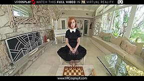 Beth harmon from queens gambit is playing fuck chess with you in vr porn!
