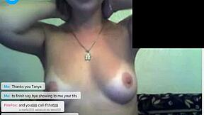 Blonde Tannya and chubby Annica rip clothes on webcam