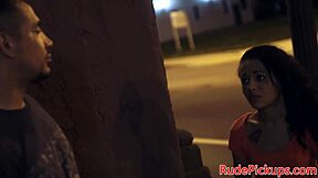 Petite teen picked up for rough domination and facial