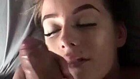 teen wife gets face fucked by huge cock for messy facial