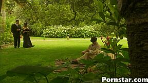 Nevaeh Davis's virgin pussy gets fucked hard in the garden.