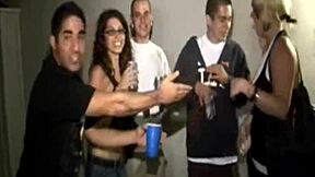 Petite lesbo coeds, are you ready to lick pussy at this wild college party?