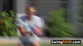 Sexy Swingers Engage In Fun Outdoor Games With Blowjobs And More