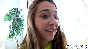 Horny little 18+ babe feels excited inviting a lad for passionate fuck