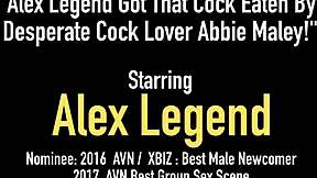 abbie maley desperately licks alex legend's big cock