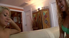 two hot lesbians licking pussies on the couch, so hot