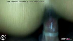 young german teen gives footjob with cum finish 😍