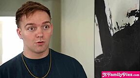 Stepsister delilah day and bestie maya woulfe tease perving stepbro. then fuck him hard in threesome