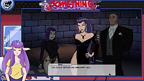 Redhead teen with big ass dancing in anime hentai game