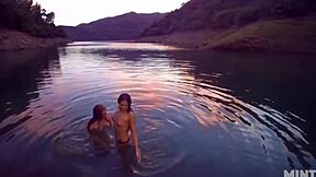 Talia Mint Swims Naked And Fucks Mia Rose!