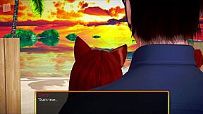 Redhead teen plays game with milf's big tits and ass