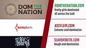 Brunette submissive licks masters before intense cum shower in rough bondage play