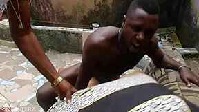 Long black cock pounding local vagina