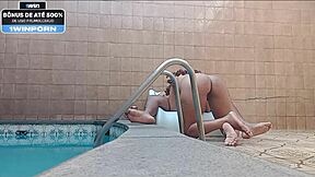 I visited my cousin at the hotel pool for a relaxing time