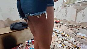 Latina brunette young TikTok girl enjoys the priest in the construction house after neighbor leaves