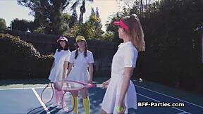 I’m still buzzing from that wild foursome with kinky teen 18+s at the tennis court. It was pure chaos and fun!