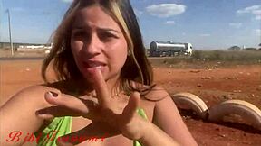 bibi tsunami goes topless roadside