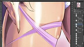 busty athena from saint seiya cosplay shows off her huge boobs in hentai style