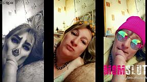 this blonde plays like a young slut sucking cock 😈