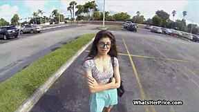 fucking cute broke teen in glasses for quick cash