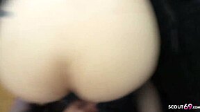 German teen Doreen picked up in black stockings