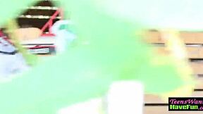 cowgirl teens ride dick at outdoor party with bffs