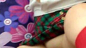 Mexican Student Lifts Skirt Showing Virgin Big Ass for Grades