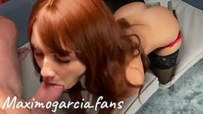 Crazy Blue-Eyed Girl Gives Intense POV Blowjob.