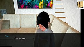 What's happening in My New Family 41 with this redhead?