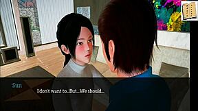 What's happening in My New Family 41 with this redhead?