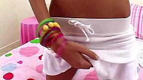 young yasmin, latina amateur, rubs pussy and gives blowjob in israeli scene