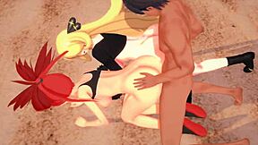 yo, check this pokemon threesome with flannery and cynthia!