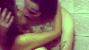 Argentinian otaku couple enjoys a relaxing bath together in the bathroom.