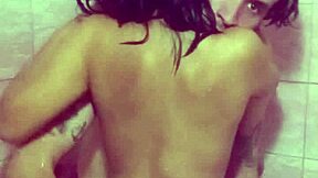 Argentinian otaku couple enjoys a relaxing bath together in the bathroom.