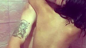 Argentinian otaku couple enjoys a relaxing bath together in the bathroom.