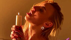 Horny teen explores candle masturbation and waxplay in pov
