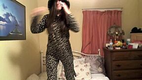 Cute blonde teen fucks pussy with dildo at home