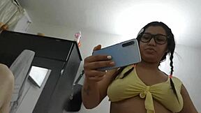 Colombian Brunette Fucks Neighbor While Recording For Husband