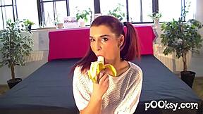 Amateur redhead in pigtails acts mischievously